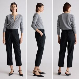 Quince Drapey Twill Tapered Trouser in True Black Size 4 NWOT